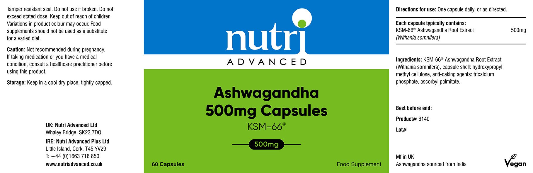 Ashwagandha 500mg Capsules