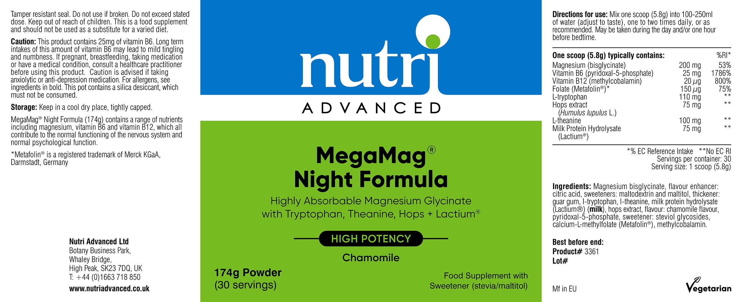 MegaMag® Night Formula Magnesium Powder