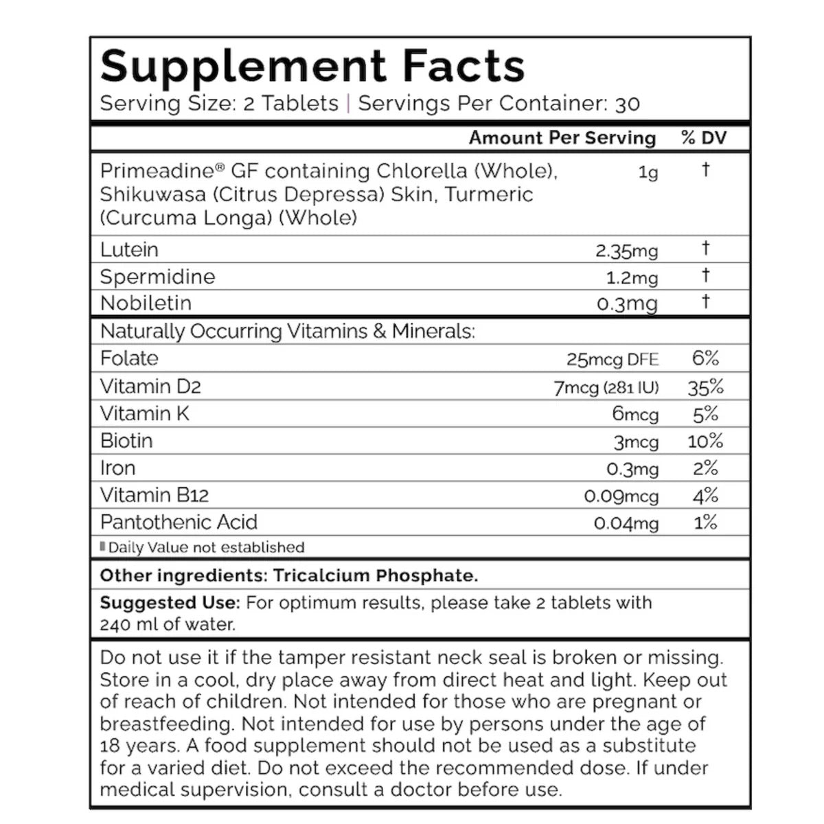 Primeadine® with Gluten-free Spermidine