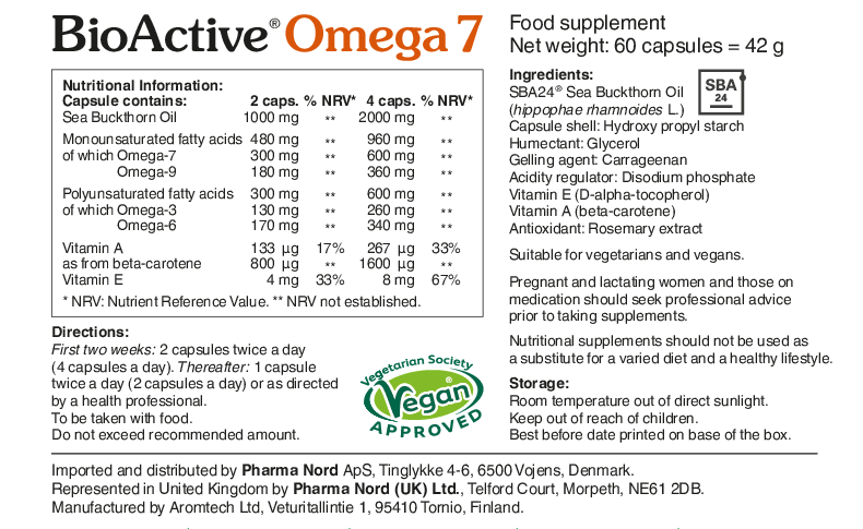 Omega 7 Sea Buckthorn Oil (Omega-3, 6, 7 & 9)