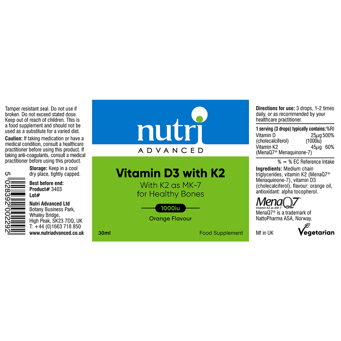 Vitamin D3 with K2